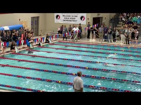 Video of 2018 Iowa Girls HS State:  500y Free Prelims - Berit in lane 4