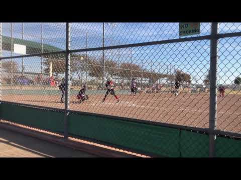 Video of Abby Kell doubles up at 2nd base