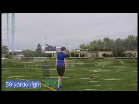 Video of 57 YARD FIELD GOAL OFF THE GROUND - 1 Month Self-Training