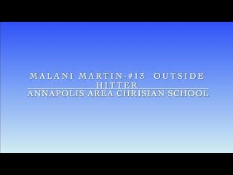 Video of Malani Martin Volleyball Highlights #2 (Annapolis Area Christian School- 2021