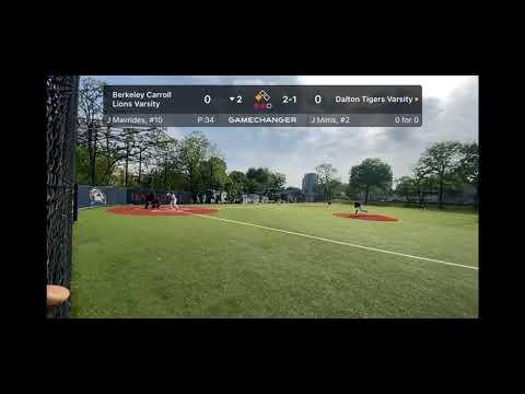 Video of Jackson Mavrides: Pitching Highlights Berkeley Carroll Varsity vs. Dalton, 5/19/22