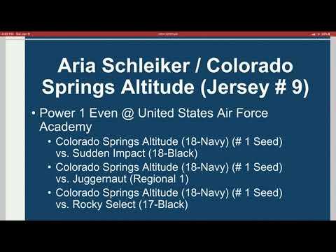 Video of Aria Schleiker (power highlights also)