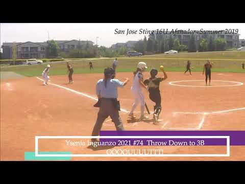 Video of YSENIA INGUANZO #74 C throw down to second base,  TCS Colorado Semi Final 