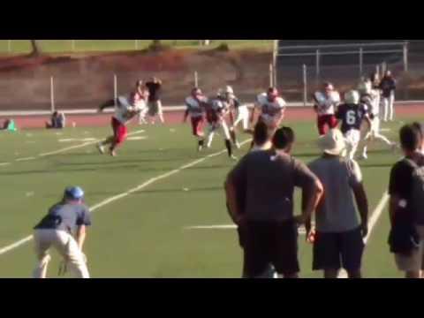 Video of 80 Yard Touchdown trucking a Defender