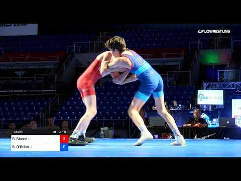 Video of 2019 USMC USAW FARGO Junior And Cadet National Championships - 100 Lbs Final Daniel Sheen Illinois Vs Brandon O Brien Iowa