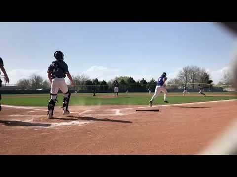 Video of Braeden Mather 3-Hit Day, Double off the fence 