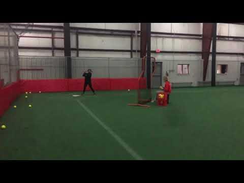 Video of Working with hitting and pitching 02/27