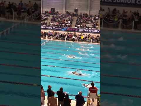 Video of 100 back - 2019 Winter Juniors West - Lane 5. 49.63