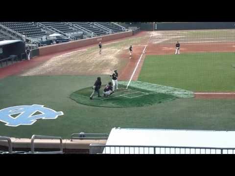 Video of Wyatt Dansey 1 hop fence (wood bat) at UNC