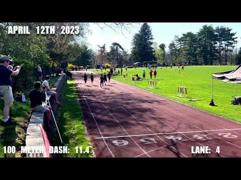 Video of Pennington Meet 100 m  April 12th 2023