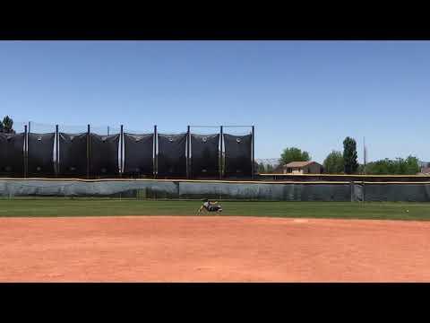 Video of Running back and diving for pop fly balls