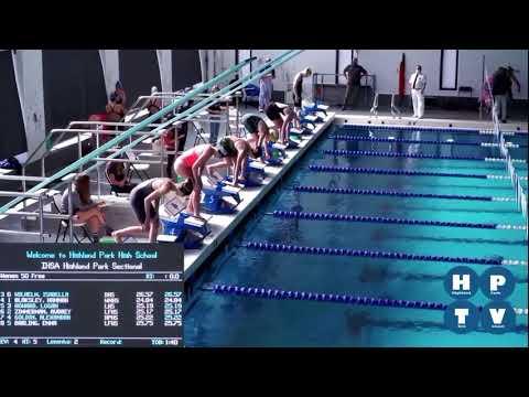 Video of 2020 HS Sectionals 50 free lane 4 (bright pink suit) 3rd place