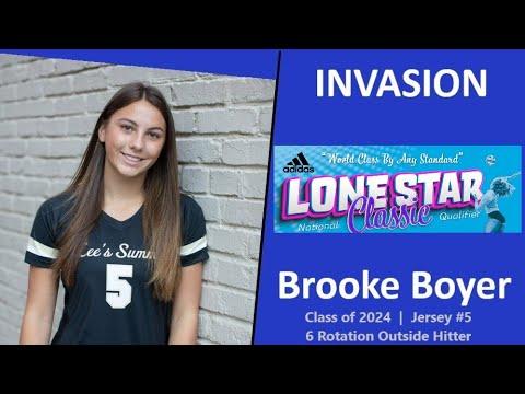 Video of Brooke Boyer - 2024 - 6 Rotation Outside Hitter - Invasion VBC - 2022 Lone Star Tournament Highlights