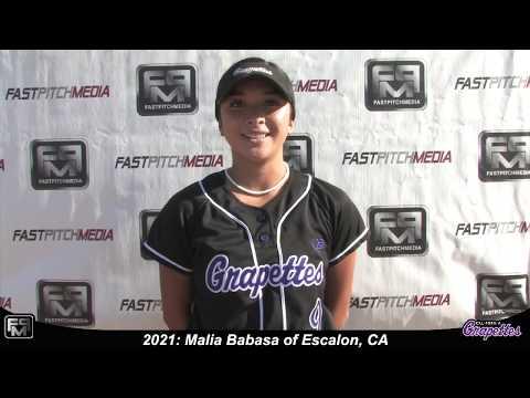 Video of 2021 Malia Babasa Speedy, Athletic Shortstop & Second Base Softball Skills Video - Grapettes 18 Gold