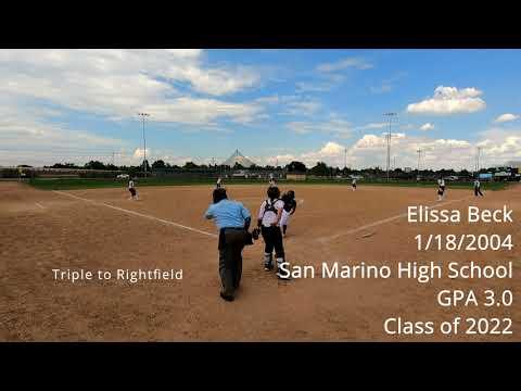 Video of Elissa Beck Triple vs 406 Playmakers 6/30/2021