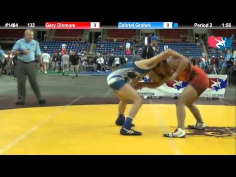 Video of Fargo 2012 Gary Dinmore from New Jersey vs Gabriel Grahek from Wisconsin at 132 lbs.