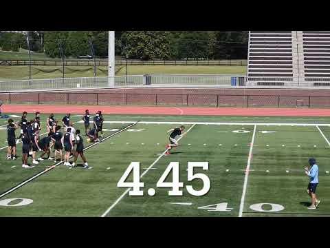 Video of Ran 40-yd in 4.45 seconds (PR). Camp May 30 2024