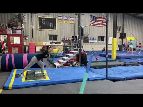 Video of roundoff backhand-spring practice 