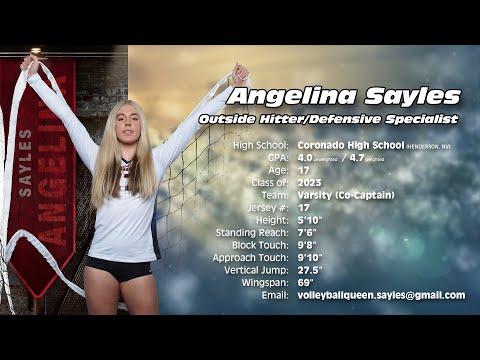 Video of Angelina Sayles (OH/DS) - Class of 2023 - 2022 Varsity Volleyball - Defense/Serving