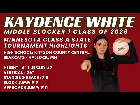 Video of Kaydence White, Minnesota Class A State Tournament Highlights