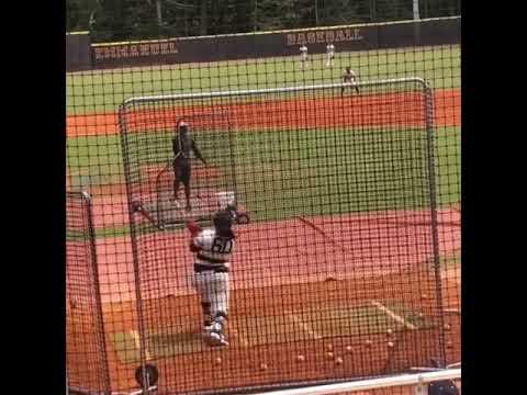 Video of Elijah Neal 2020 catcher for the Coastal Stars showcase at Emmanuel College BP