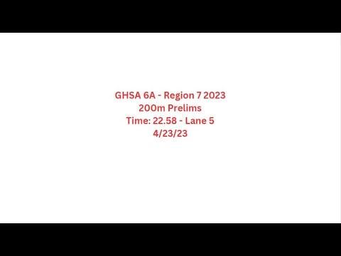 Video of GHSA 6A Region 7 2023 200m Prelims Time 22.58 Lane 5 42323