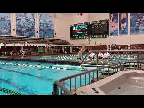 Video of #NHdiving Benedictine's Luke Faulisi dives at district