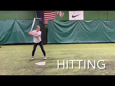 Video of Carly Winter ‘22 exit velocity, overhand velocity, box jump  and hitting