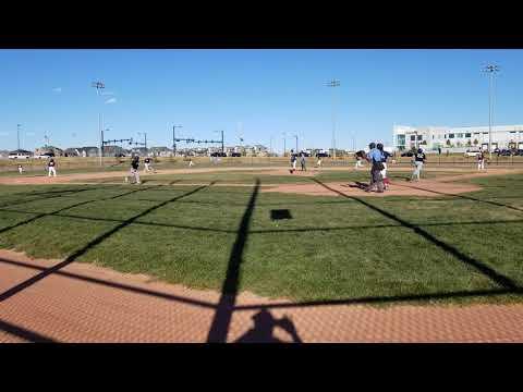 Video of Aaron Morgan hits base clearing double one hop to the fence 