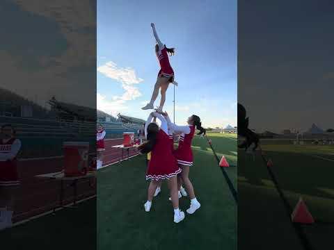 Video of Aubrey Serrano 2023-2024 cheer highlights. (flyer)