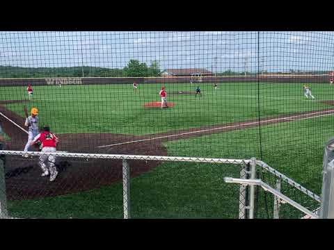 Video of Colin Leslie 2022 catcher caught stealing after block 7/2/2021