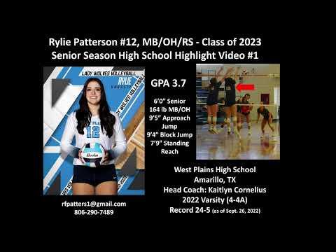 Video of Rylie Patterson '23, 6', MB/OH/RS High School Highlight #1