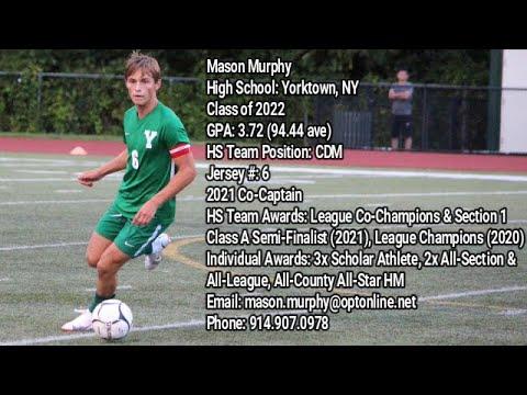 Video of Mason Yorktown HS Varsity clips Fall 2021 (Senior)