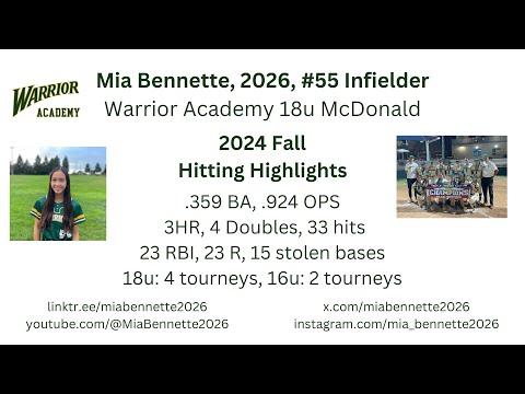 Video of 2024 Fall Season Hitting Highlights