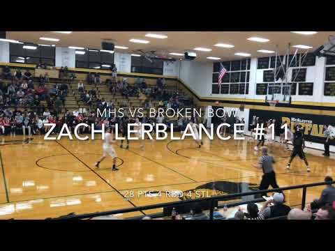 Video of Zach Lerblance MHS VS BBOW6’2” 2019 Guard 28 pts 4 rbd 4 stl