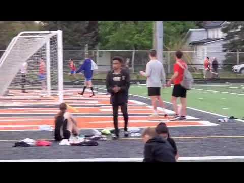 Video of 400 meter dash. 55.6 digital timeing