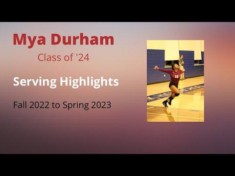 Video of Mya Durham ‘24 Middle #16 Serving Highlights