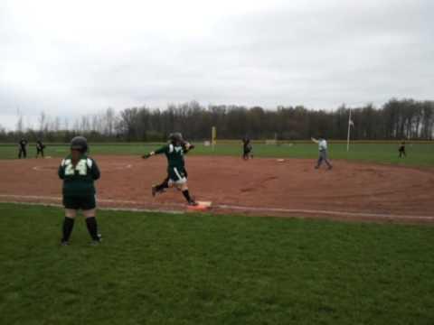 Video of Brianna Clark softball bunt coverage 3 rd base out