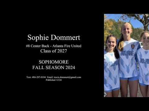 Video of Sophie Dommert - Center Back - 10th Grade (Fall)