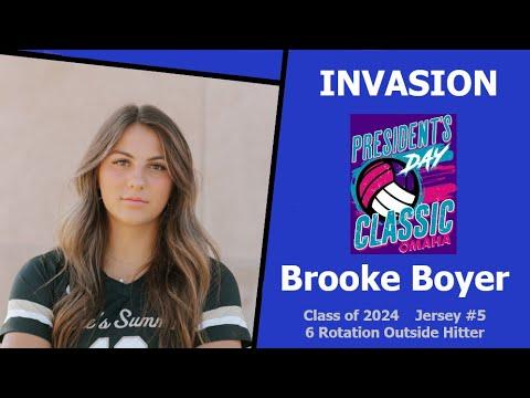 Video of Brooke Boyer - 2024 - 6 Rotation Outside Hitter - Invasion VBC - 2023 Asics President's Day Tournament Highlights