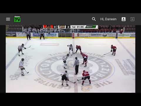 Video of Caige Sterzer face off win then deflection goal