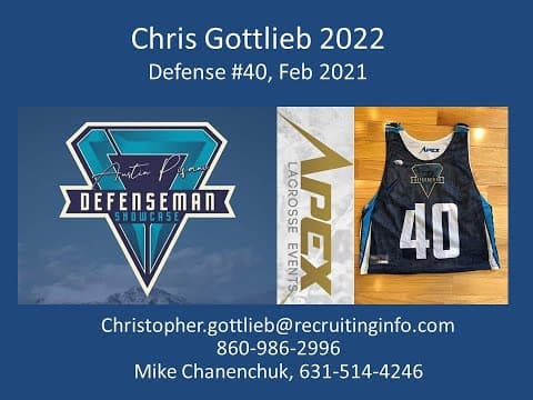 Video of Chris Gottlieb, 2022, Feb 2021, Austin Pifani Defensive Camp