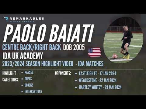 Video of IDA Academy Center/Right Back Highlights January