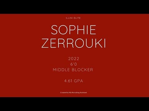 Video of Sophie Zerrouki -- 2022 -- 6'0" MB