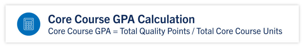 Core course GPA calculation