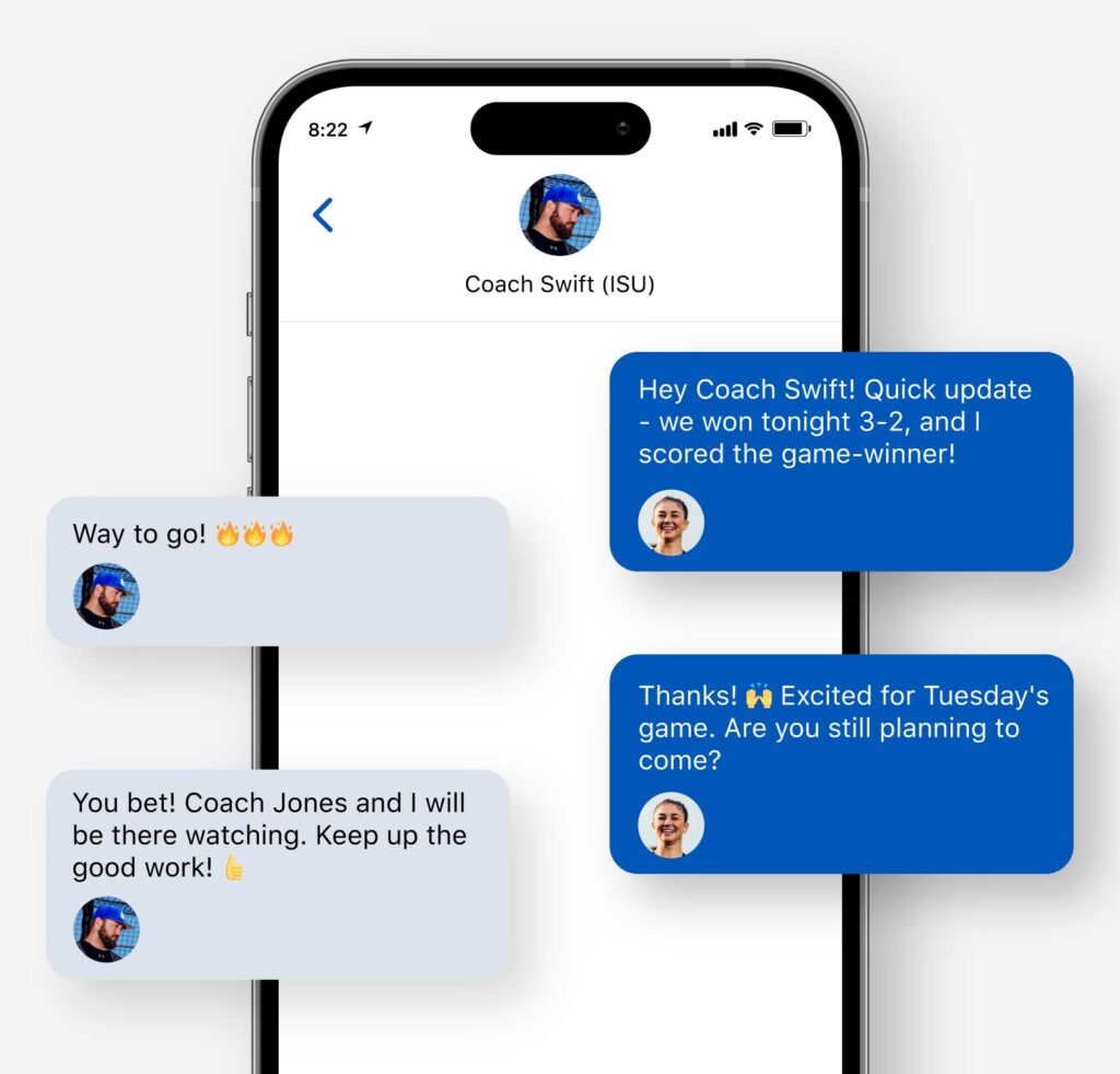 athlete to coach text follow up